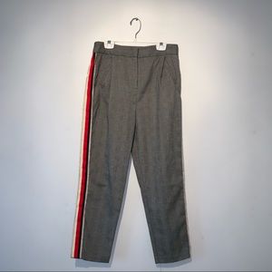 Topshop plaid trousers with stripes on side